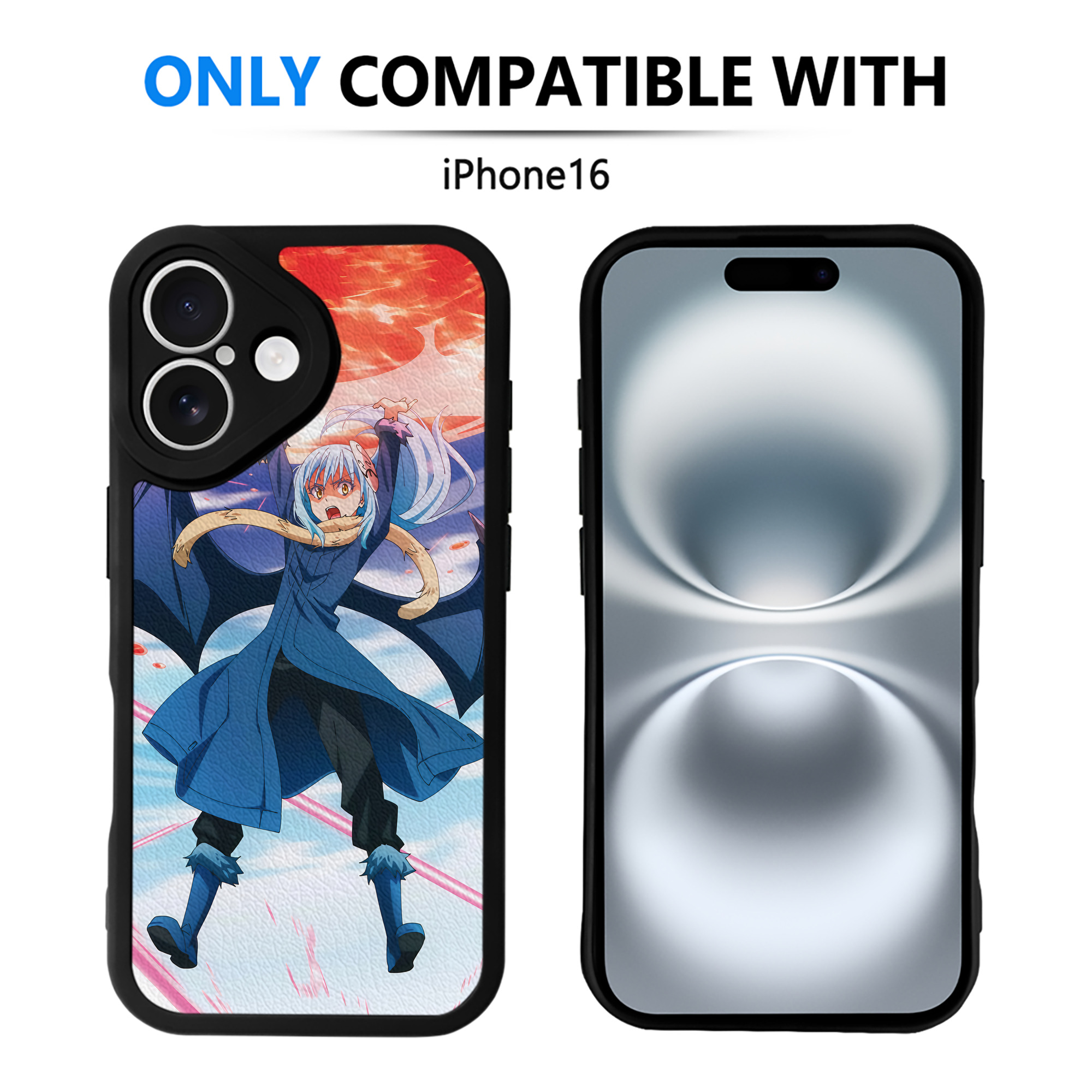 （画像用） 転スラ Regarding Reincarnated to Slime 【iPhone 16シリーズ対応】シリコンスマホケース（レザー調） 材質：シリコン